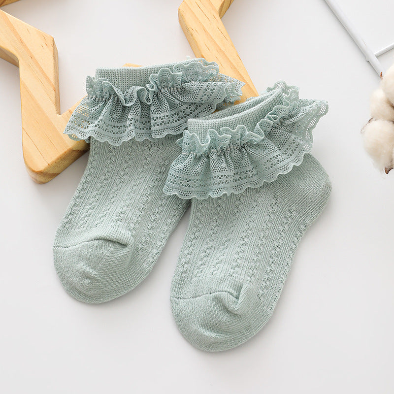 Wholesale 10PCS/PACK Cotton Girls Summer Thin Lace Socks